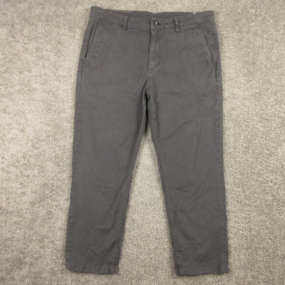 Rag & Bone Pants Mens 36 Gray Canvas Garment Dyed Washed Zip Fly Casual Flex